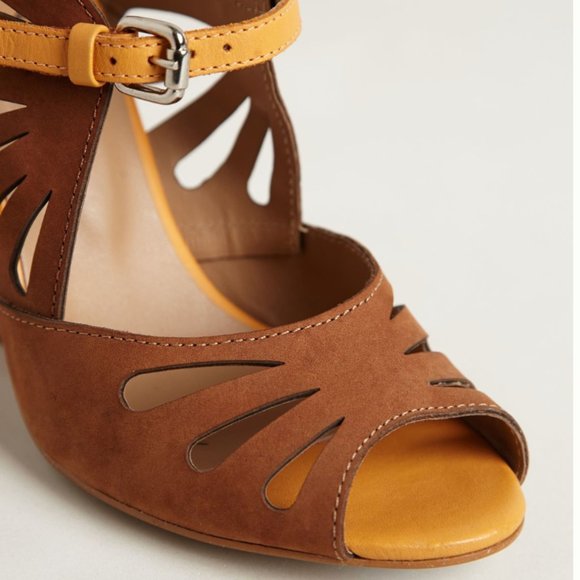 ❌Sold❌ Anthropologie Kiva Leather Cutout Wedges - Picture 5 of 13